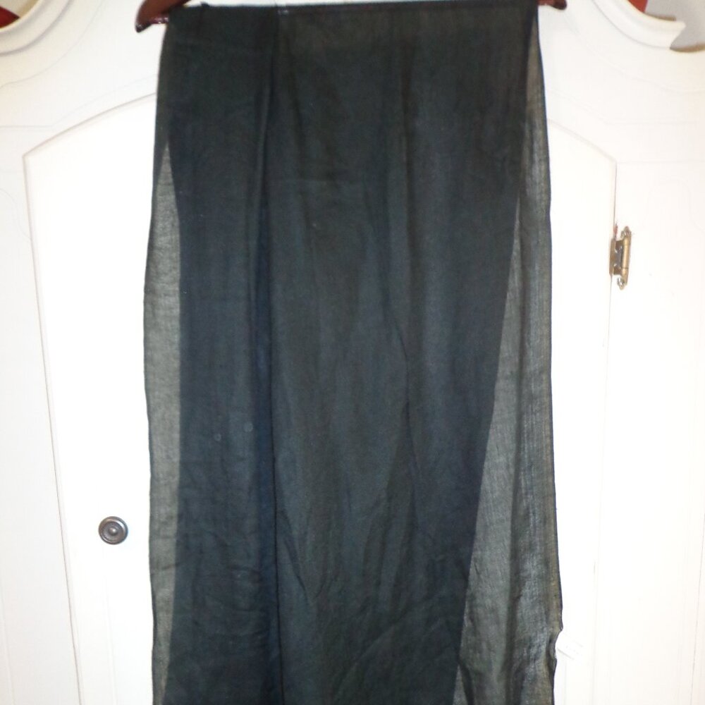 NWOT Calvin Klein Shawl Scarf Wrap Black Fringe - Picture 2 of 10